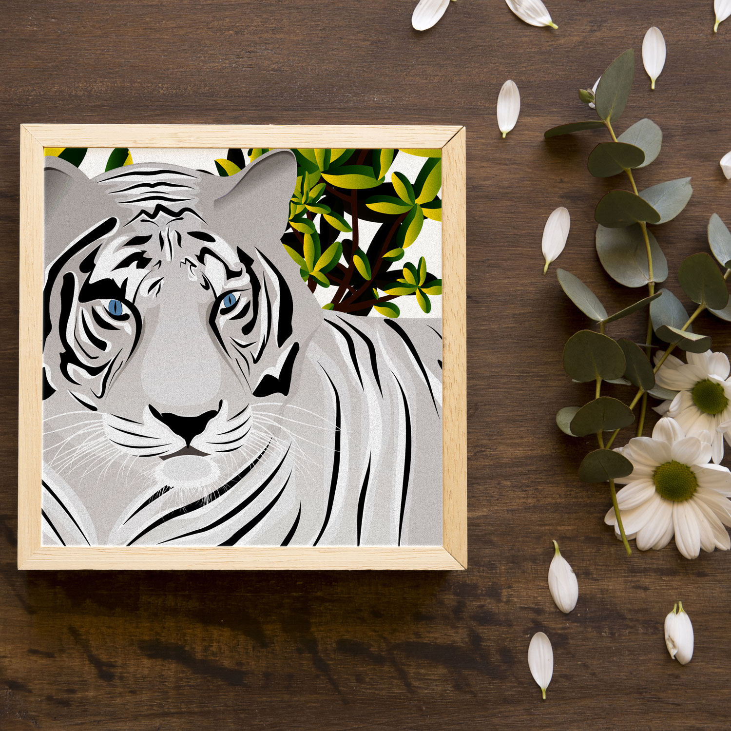Tigre blanc - Illustration vectorielle