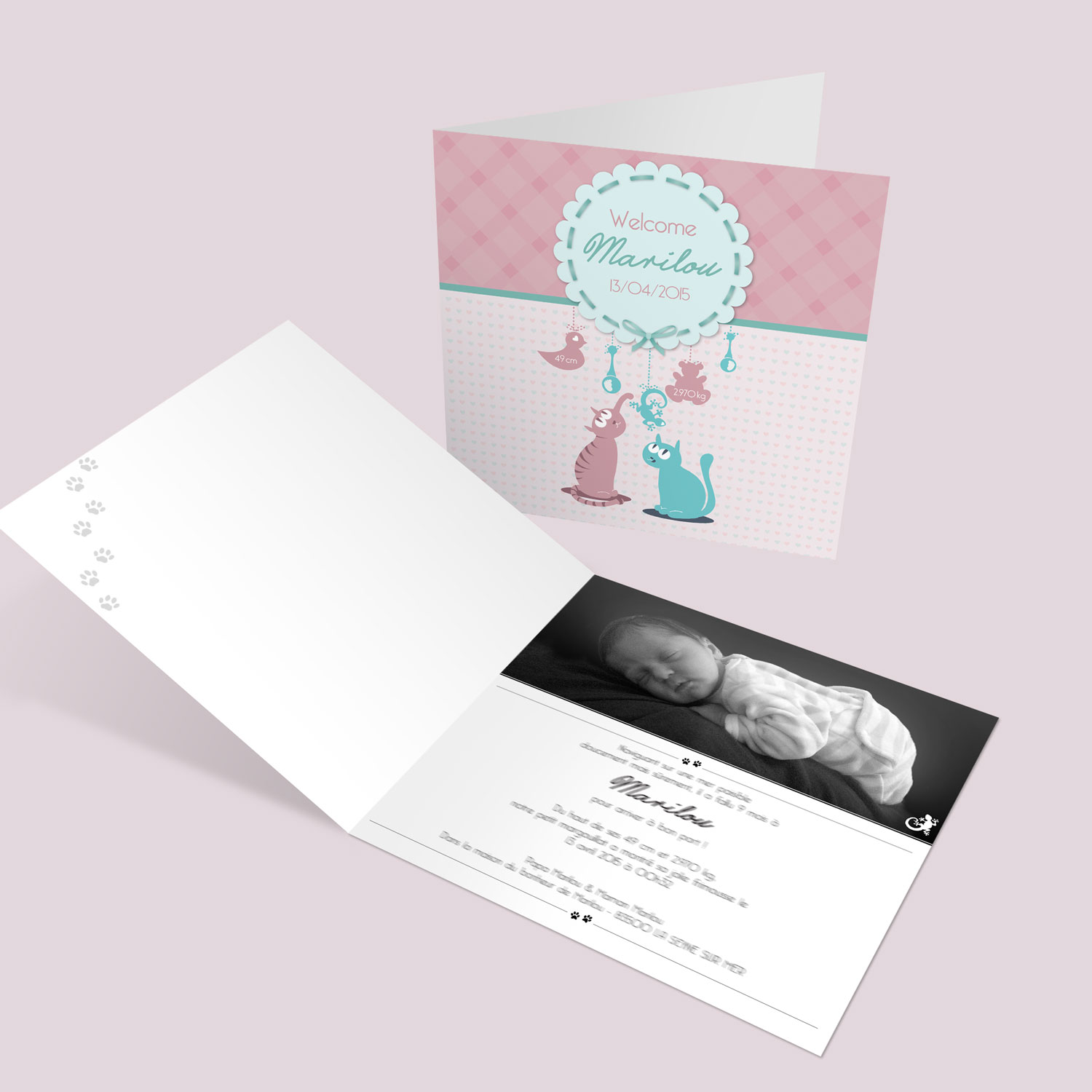 Faire part de naissance - Marilou