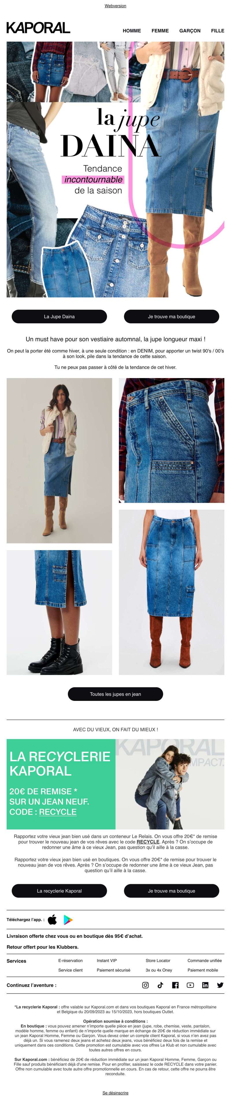 Newsletter produit – Jupe Daina