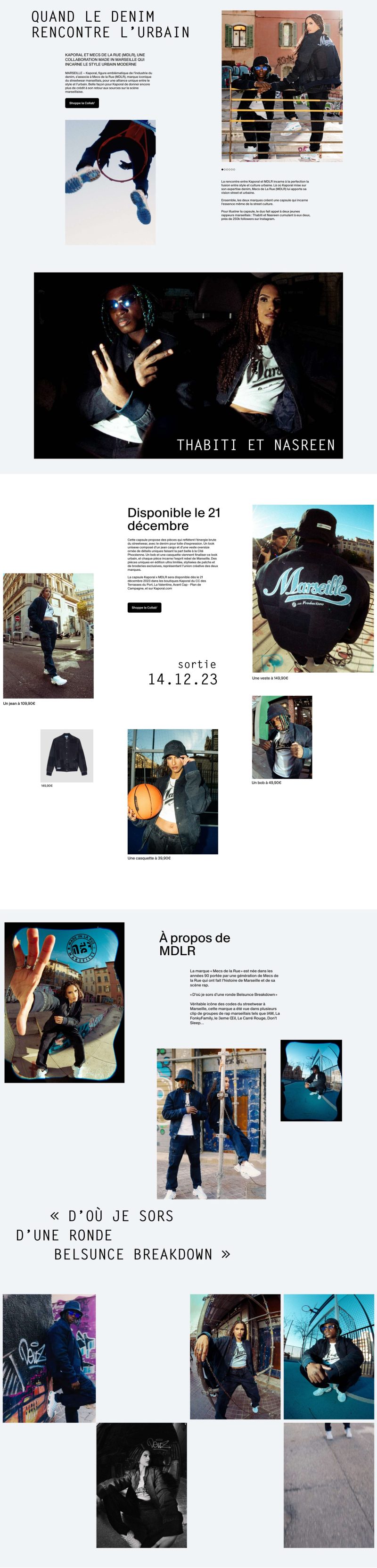Kaporal x MDLR – UI design + intégration HTML/CSS